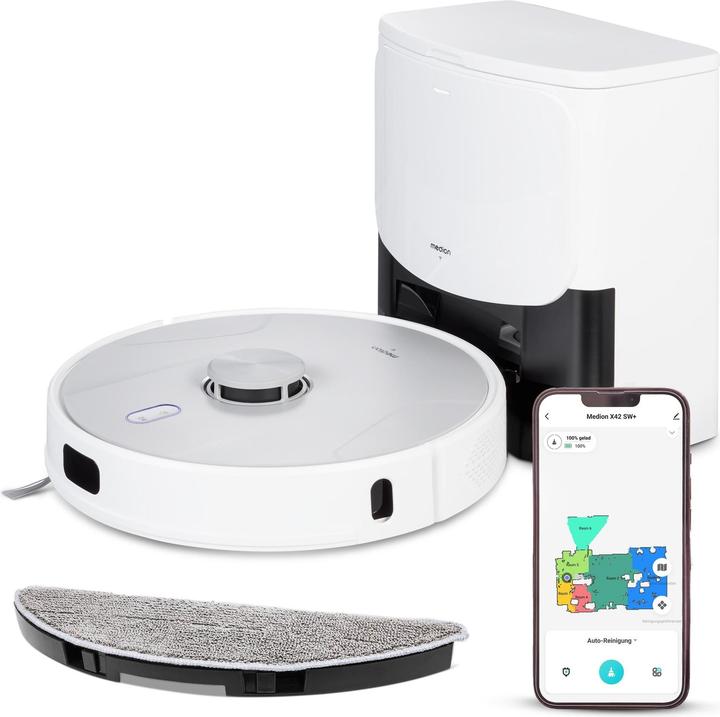 Produktbild Medion MD 12043 X42 Staubsaug-Roboter weiss (Saugwischroboter)