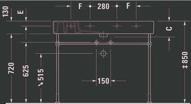 Produktbild Duravit Möbelwaschtisch VERO m ÜL HLB 1050x490mm 1 Hahnloch weiss WG (490 mm, 1050 mm)