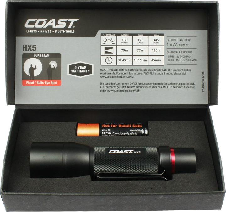 Image du produit Coast Lampe de poche à LED HX5 (10.40 cm, 345 lm)