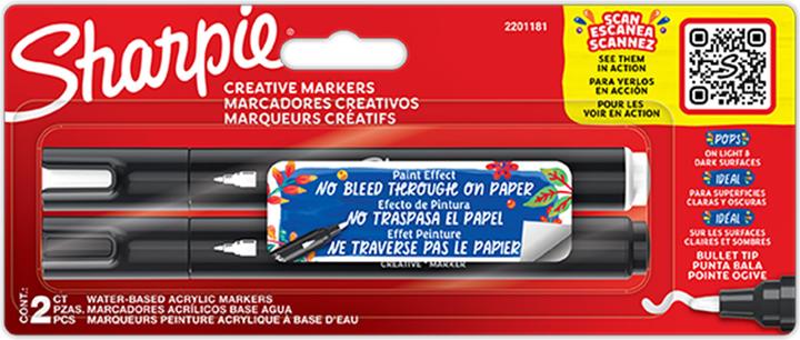 Actual product image Sharpie Creative Marker Bullet Tip | Sort & Hvid | 2 pcs. (Black, White, 2.50 mm, 2 x)