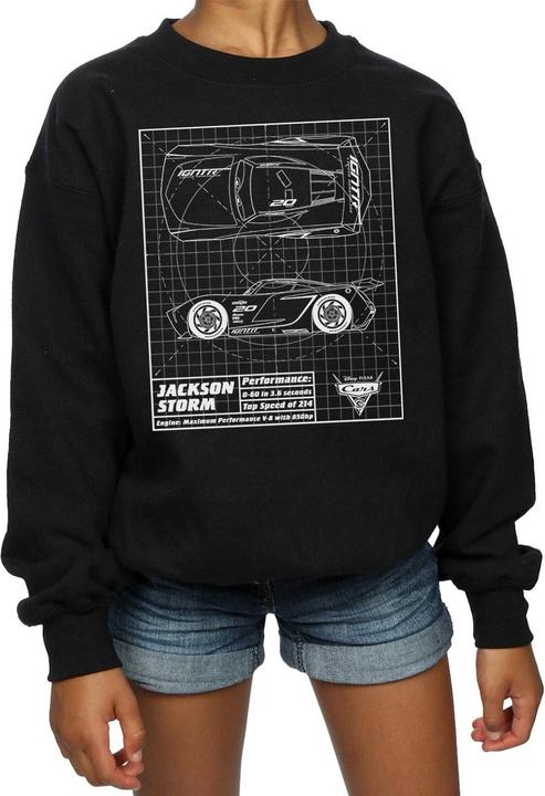 Produktbild Disney Cars Jackson Storm Blueprint Sweatshirt Mädchen (152, 158)