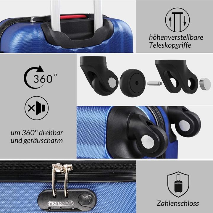 Actual product image Monzana Suitcase set (89 l, Hand luggage (up to 50 litres), M (50 - 90l), L (90 - 115l))