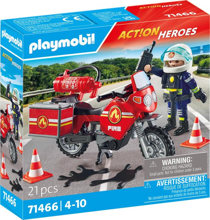 Image du produit Playmobil Moto de pompiers sur le lieu de l'accident (71466, Playmobil Action Heroes)