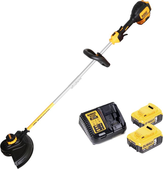 Productafbeelding DeWalt DCM 561 PBS accu grastrimmer 18V borstelloos + 2x accu 5.0Ah + lader (Onkruidverdelgers)