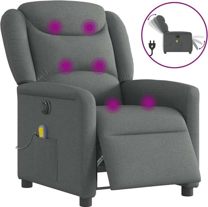 Produktbild VidaXL Massagesessel Elektrisch Dunkelgrau Stoff