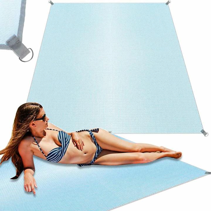 Produktbild Ikonka Strandmatte Decke sandfrei XXL 200x200cm (200 x 200 cm)