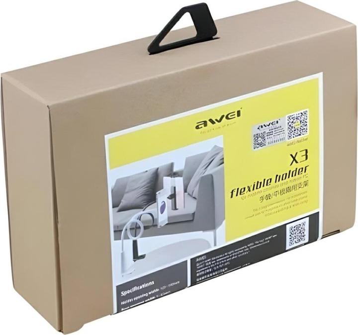 Produktbild Awei uchwyt biurkowy X3 4"-10,5" biały /white długie ramię