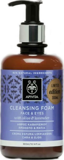 Produktbild Apivita Reinigungsschaum Gesicht und Augen mit Olive und Lavendel 300ml (Schaum, 300 ml)