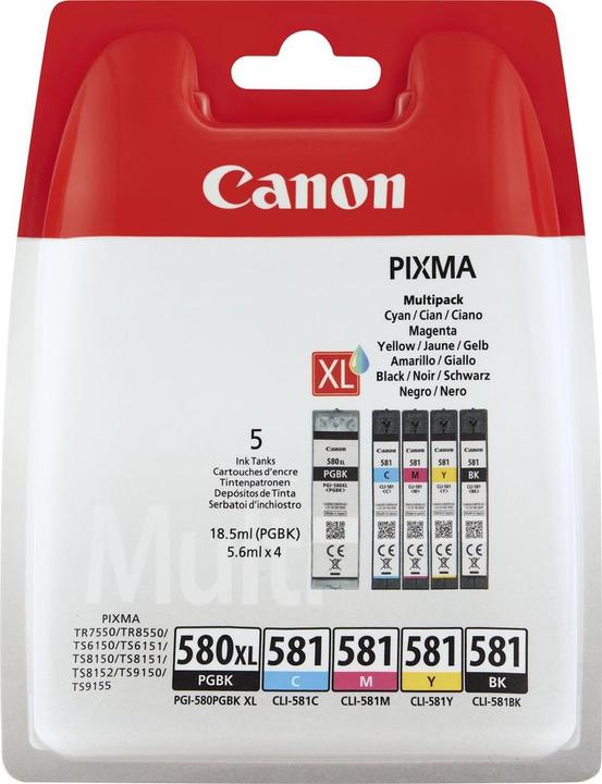 Canon PGI-580XL/CLI-581 (M, C, Y, PGBK, BK)