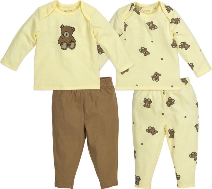 Meyco 2-pack babypyjama Teddy bear soft yellow mt 50/56 (50, 56)