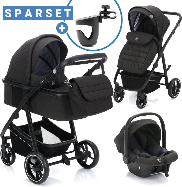 Produktbild Fillikid Kinderwagen 3 in 1 3-1 Kombi-Kinderwagen-Set Fill Jaguar mit