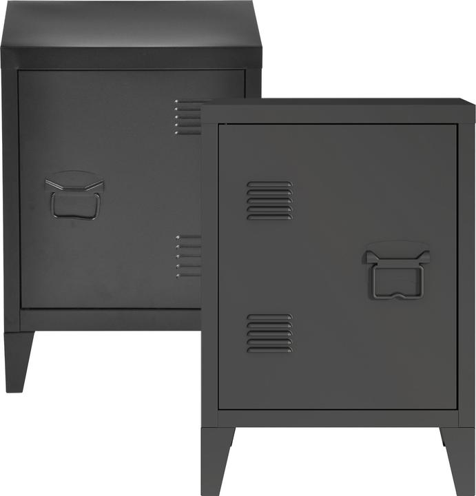 Actual product image En.Casa Bedside cabinet Inari set of 2 door handle right and left black