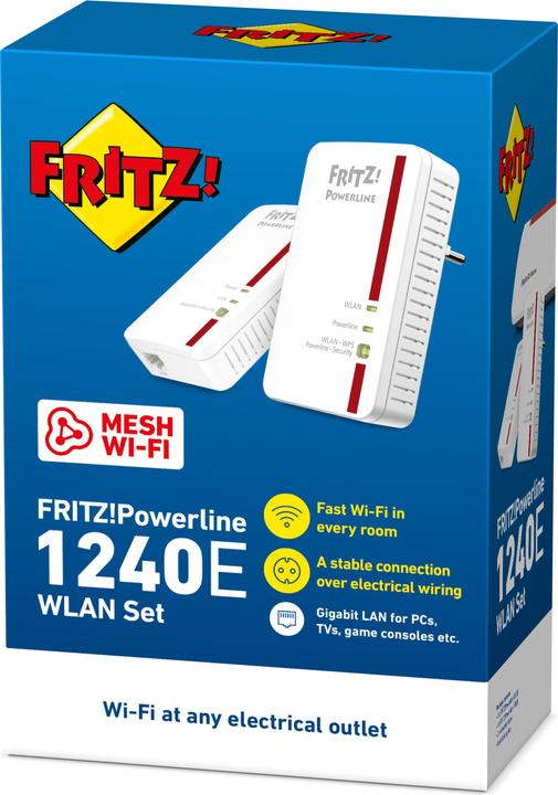 Produktbild AVM FRITZ!Powerline 1240E WLAN Set International (1200 Mbit/s)