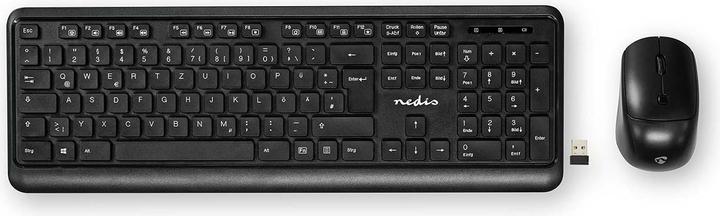 Actual product image Nedis KBMCW100BKDE Mouse and keyboard set Wireless mouse and keyboard connection: USB 800 / 1200 / 160 (DE, Wireless, Cable)