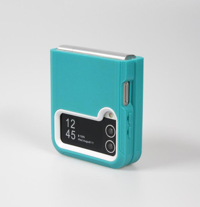 Actual product image PhoneLook Optimum-protect Reinforced Silicone Sleeve with Belt Clip Turquoise (Samsung Galaxy Z Flip4)