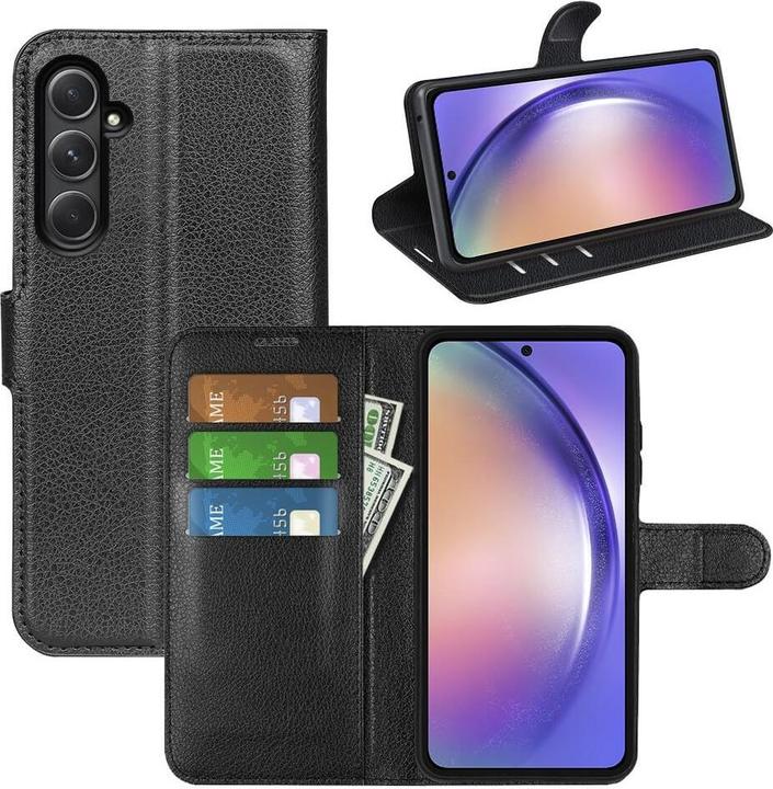 Actual product image Cover-Discount Galaxy A55 - Leather case cover black (Samsung Galaxy A55)