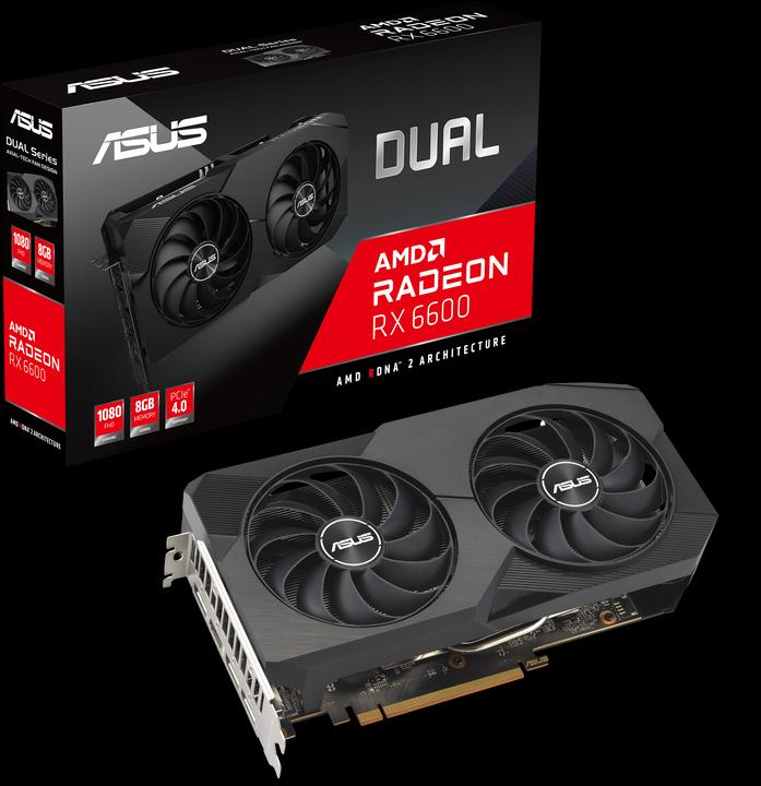 Actual product image ASUS DUAL-RX6600-8G-V2,HDMI,DP,Active (8 GB)