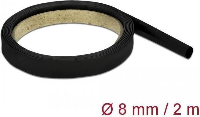 Actual product image Delock Heat shrink tubing 2m x 8mm shrink ratio 4:1 black (1 x)