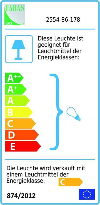 Energy Label Fabas Luce nickel chrome high-voltage metal spotlight 6flg with swivel arm (GU10)