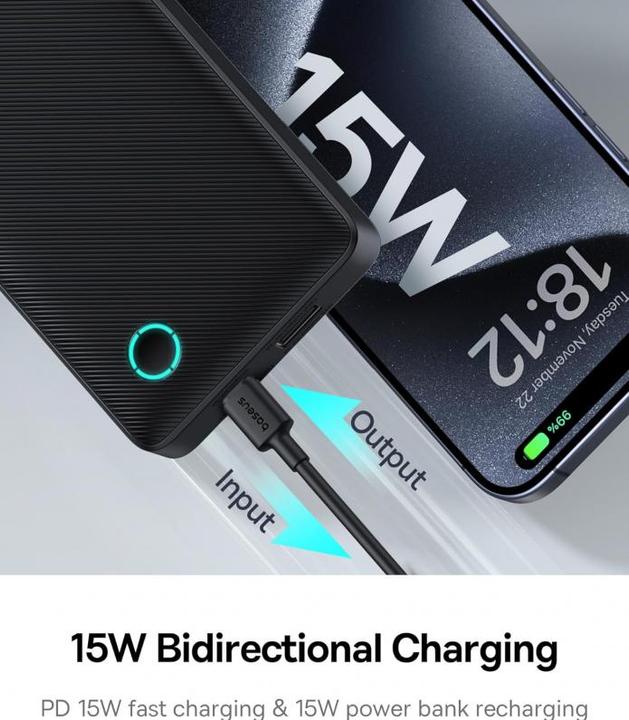 Actual product image Baseus P10067500123-00 (10000 mAh, 15 W)