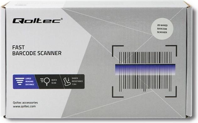 Produktbild Qoltec 50863 Wired QR & BARCODE Scanner | USB (2D-Barcodes)