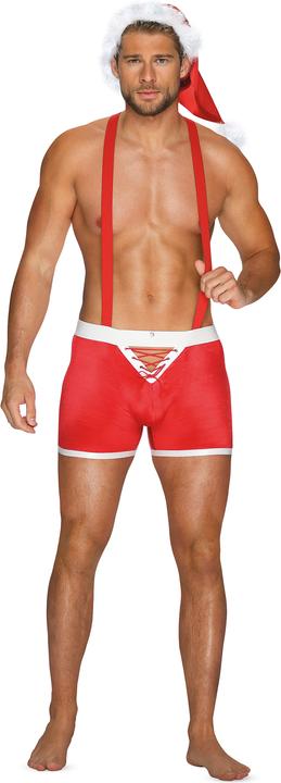 Actual product image Obsessive Mister Claus boxer shorts with braces and cap (L, XL)