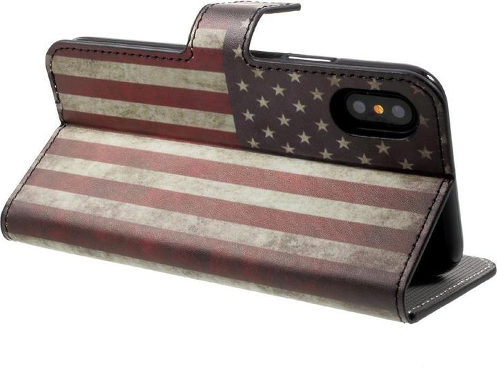Image du produit Cover-Discount Housse en cuir Drapeau USA (Apple iPhone X, Apple iPhone XS)