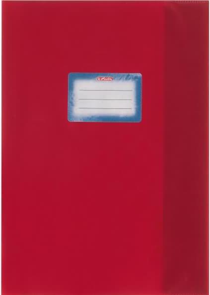 Actual product image Herlitz File protector DIN A4, embossed (raffia), PP, red with glued-on inscription label (A4)