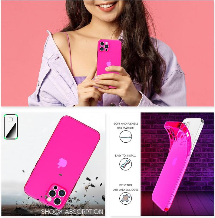 Produktbild Nalia Klare Neon Handyhülle (Apple iPhone 12 Pro Max)