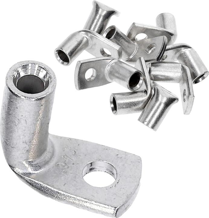 Kalitec 10 Stück KA1-L4 Handelsübliche Rohrkabelschuhe gewinkelt 6mm² M4 I ohne Sichtloch I 90° I Ma