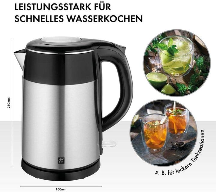 Produktbild Zwilling Wasserkocher 36420-012, Silber/Schwarz (1.20 l, EU-Stecker)