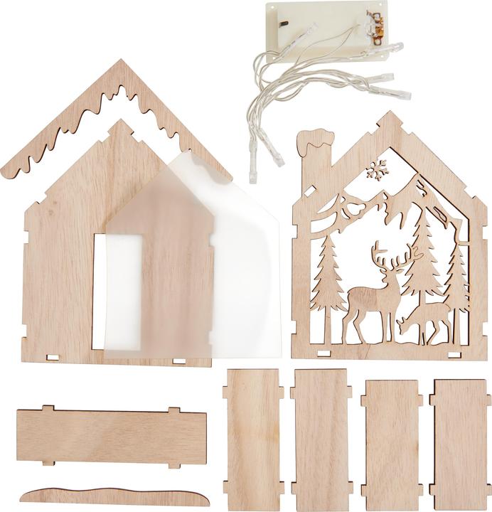 Actual product image VBS Wooden construction kit "House of lights", incl. lighting, 11 pcs.