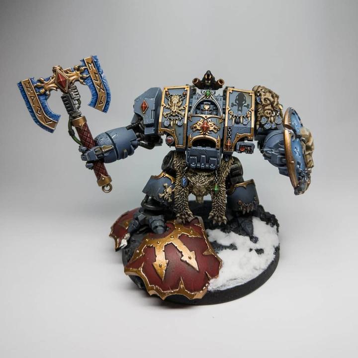 Produktbild Games Workshop Bjorn the Fell-Handed - Space Wolves Venerable Dreadnought - Murderfang (Kunststoff)