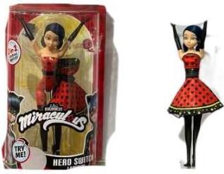 Actual product image Bandai MIRACULOUS Poupée Ladybug avec Outfit Transformation 26 cm 4+