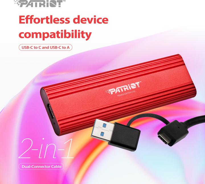 Immagine prodotto Patriot Transporter LT 1TB USB3.2 Type-C SSD 1000 MB/s Alluminio (1000 GB)