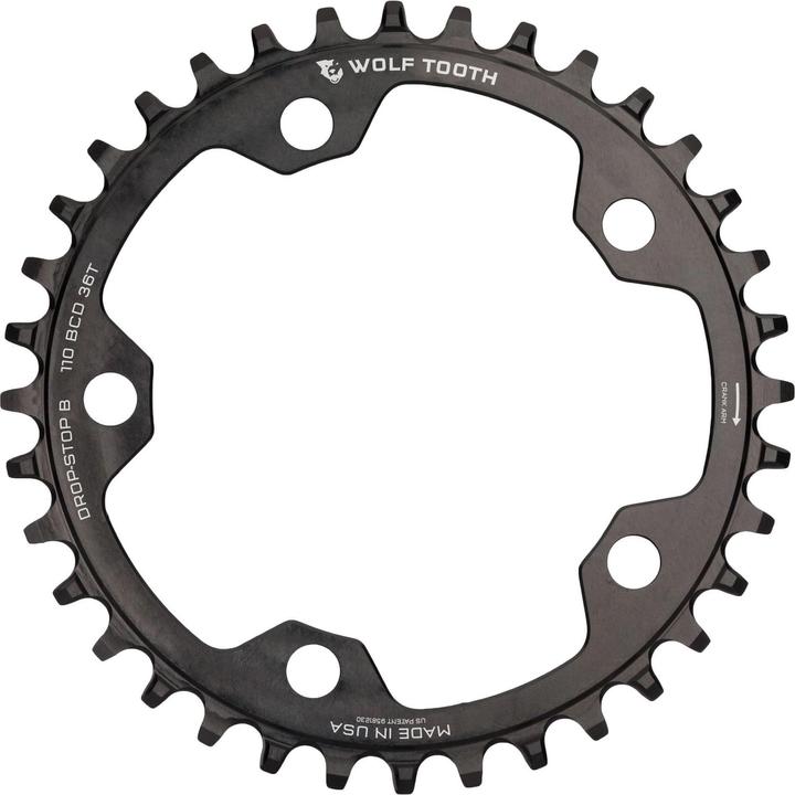 Produktbild Wolf Tooth Gravel/CX/Road Kettenblatt, 110 BCD, 5-Loch, 34 Z., black (34)