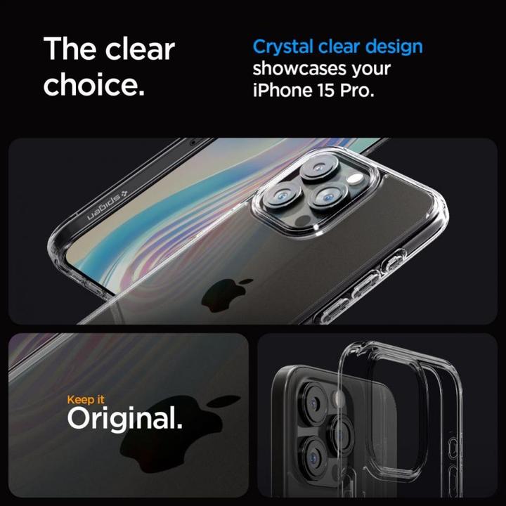 Image du produit Spigen Coque Ultra Hybrid pour iPhone 15 Pro - gris transparent (Apple iPhone 15 Pro)