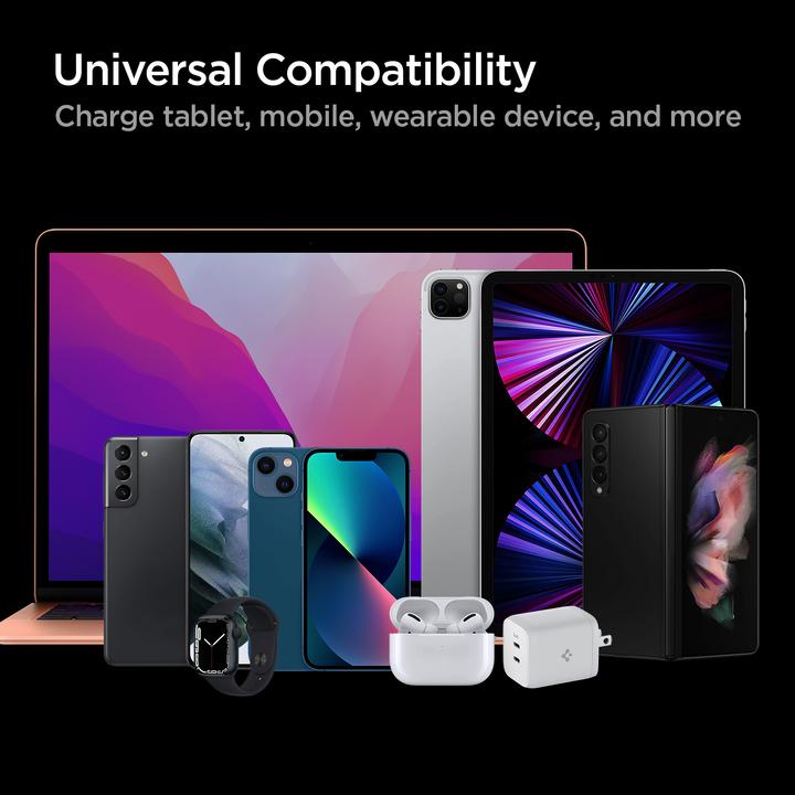 Actual product image Spigen Ładowarka sieciowa PE2106EU PD65W USB-C PowerArc Network Biała/White ACH03720 (65 W)