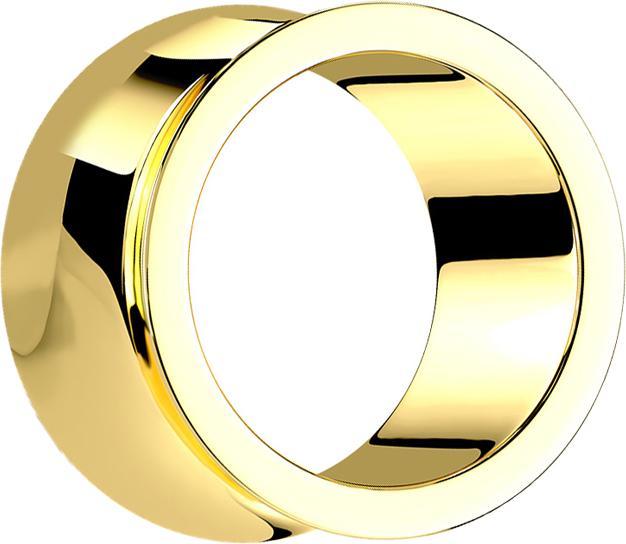 Image du produit Star Piercing Flared Tunnel doré à l'or fin (Acier chirurgical 316L)