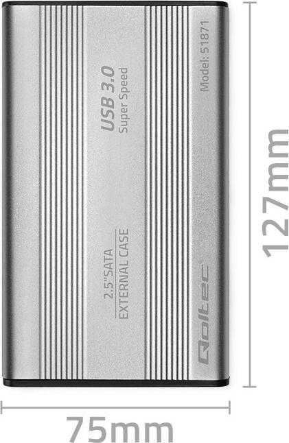 Immagine prodotto Qoltec Contenitore per disco rigido HDD SSD da 2,5 pollici SATA3, USB3.0