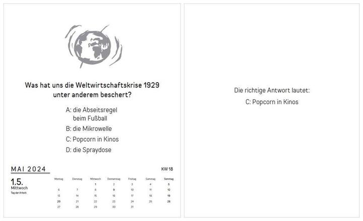 Produktbild Quizkalender 2025 (Harter Einband, Deutsch)