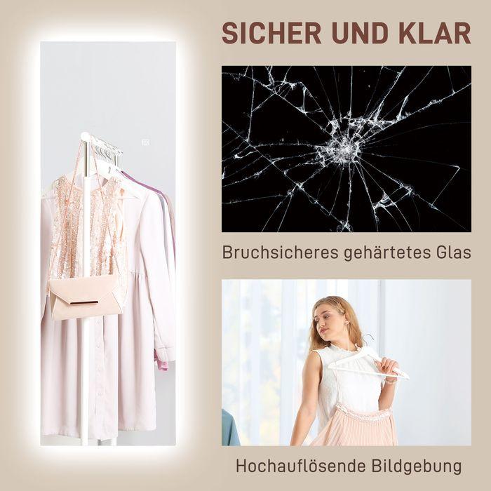 Image du produit Swisshandel24 Ganzkörperspiegel 40 x 120 cm Standspiegel mit LED Lichte, Wandspiegel