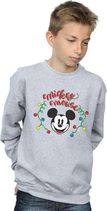 Actual product image Disney Boys Mickey Mouse Christmas Light Bulbs Sweatshirt (152, 158)