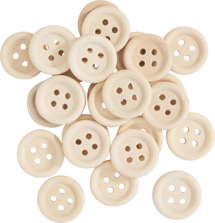Image du produit VBS Boutons en bois "Nature", 25 pièces