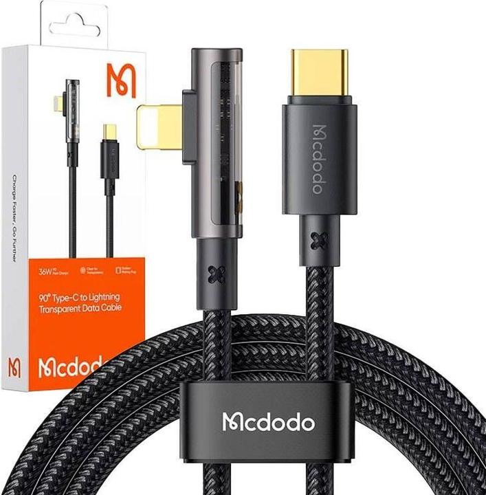 Immagine prodotto Mcdodo CA-3390 36W 1,2m cavo angolare da USB-C a Lightning (nero) (1.20 m)