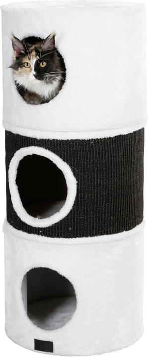 Produktbild Kerbl Kratztonne Niki ¯37,5x90cm weiss/anthrazit (90 cm, Weiss, Anthrazit)
