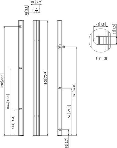 Actual product image Vogels PUC 2718 Stand profile, 180 cm, black (100", 160 kg)