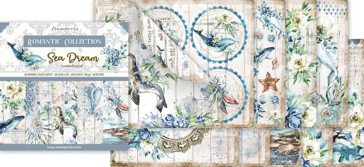Actual product image Stamperia Scrapbook block "Sea Dreams", 10 sheets, 30.5 x 30.5 cm (190 g/m², 10 x)