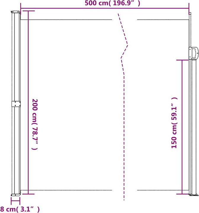 Produktbild VidaXL Seitenmarkise Ausziehbar (2 m)