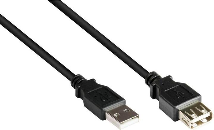 Actual product image Varia Extension cable USB 2.0 plug A to socket A, black, 0.15m (0.15 m, USB 2.0)